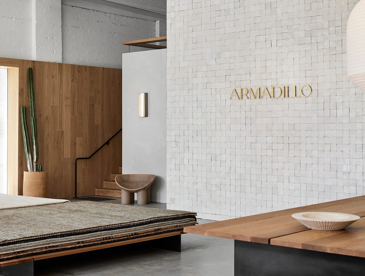 HW3676 Aspen Raw 13 timber wall cladding and other materials in the Armadillo Co Melbourne Showroom